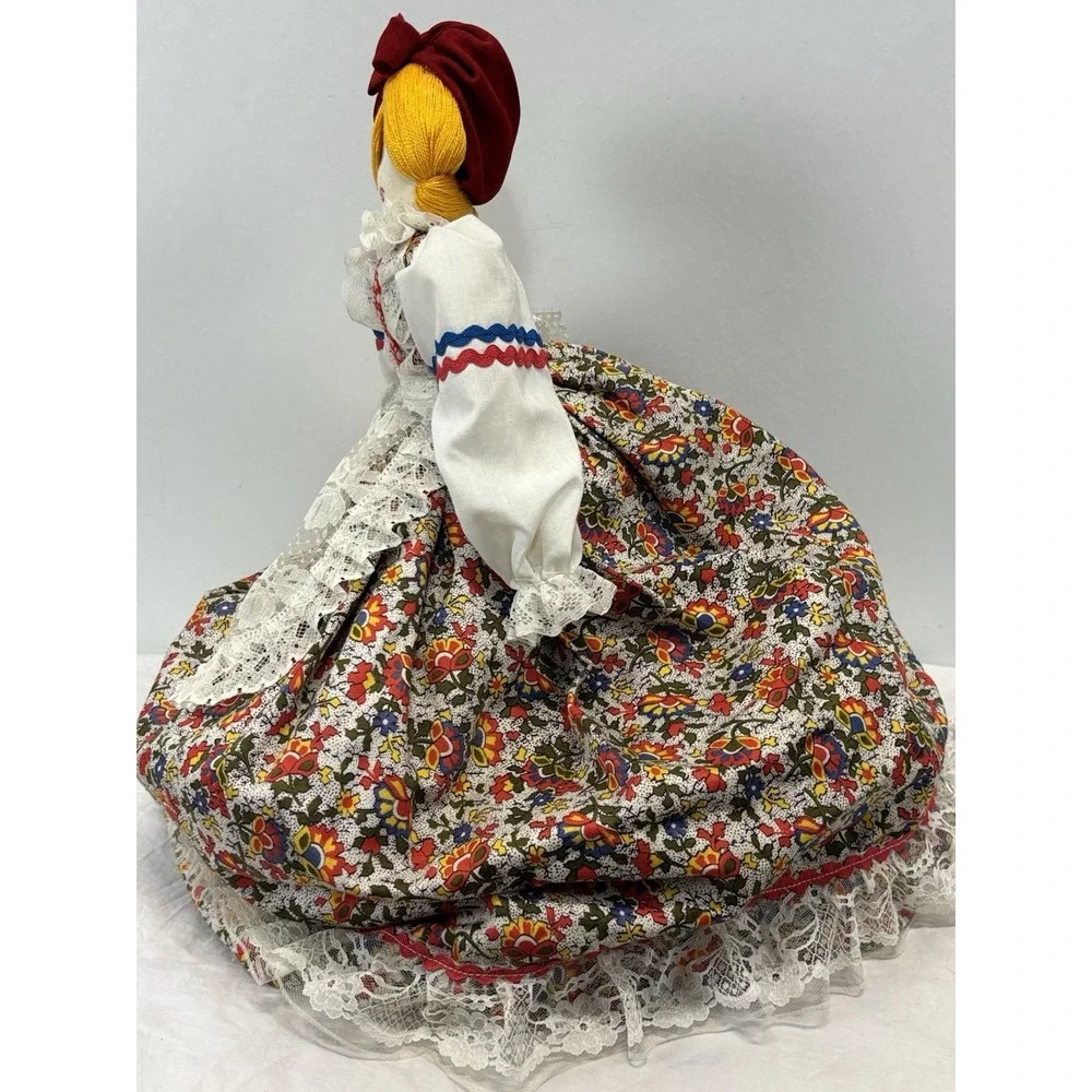 Vtg Russian Tea Doll Cozy Cover Folk Art Grandma Core Kitschy Handmade Insulated